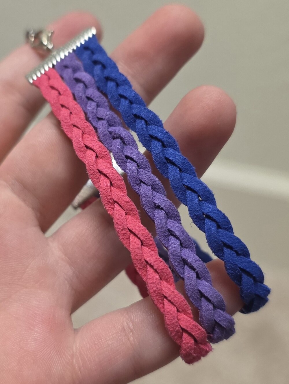 FREE w/ ANY PURCHASE | Braided Bi Pride Bracelet - Pink, Purple & Royal Blue